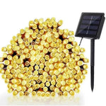1+1 CADOU Instalatie solara alb cald pentru exterior cu 100 led, lungime 10 m