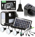 Kit Solar GD-Lite 8017 3 becuri LED, Panou Solar , Incarcator USB, acumulator de mare capacitate