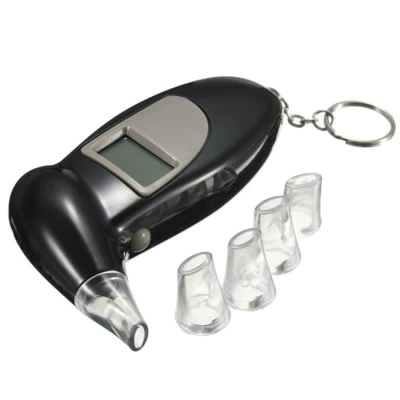 Alcool tester digital cu display LCD, Etilotest digital, 4 mustiucuri incluse