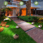 Lampa Solara LED Imitatie Piatra, Lumina Puternica 4 LED-uri Alb Rece, Dimensiuni 15x12x10 cm, Gri
