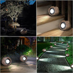 Lampa Solara LED Imitatie Piatra, Lumina Puternica 4 LED-uri Alb Rece, Dimensiuni 15x12x10 cm, Gri