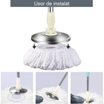 Set Mop Magic Rotativ 360° cu Talpă și Cuvă din Inox, 4 Rezerve Diferite + Perie Rosturi, Covoare Incluse + CADOU SURPRIZA