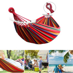 Hamac dublu bumbac cu bara de lemn, 150 x 185 cm