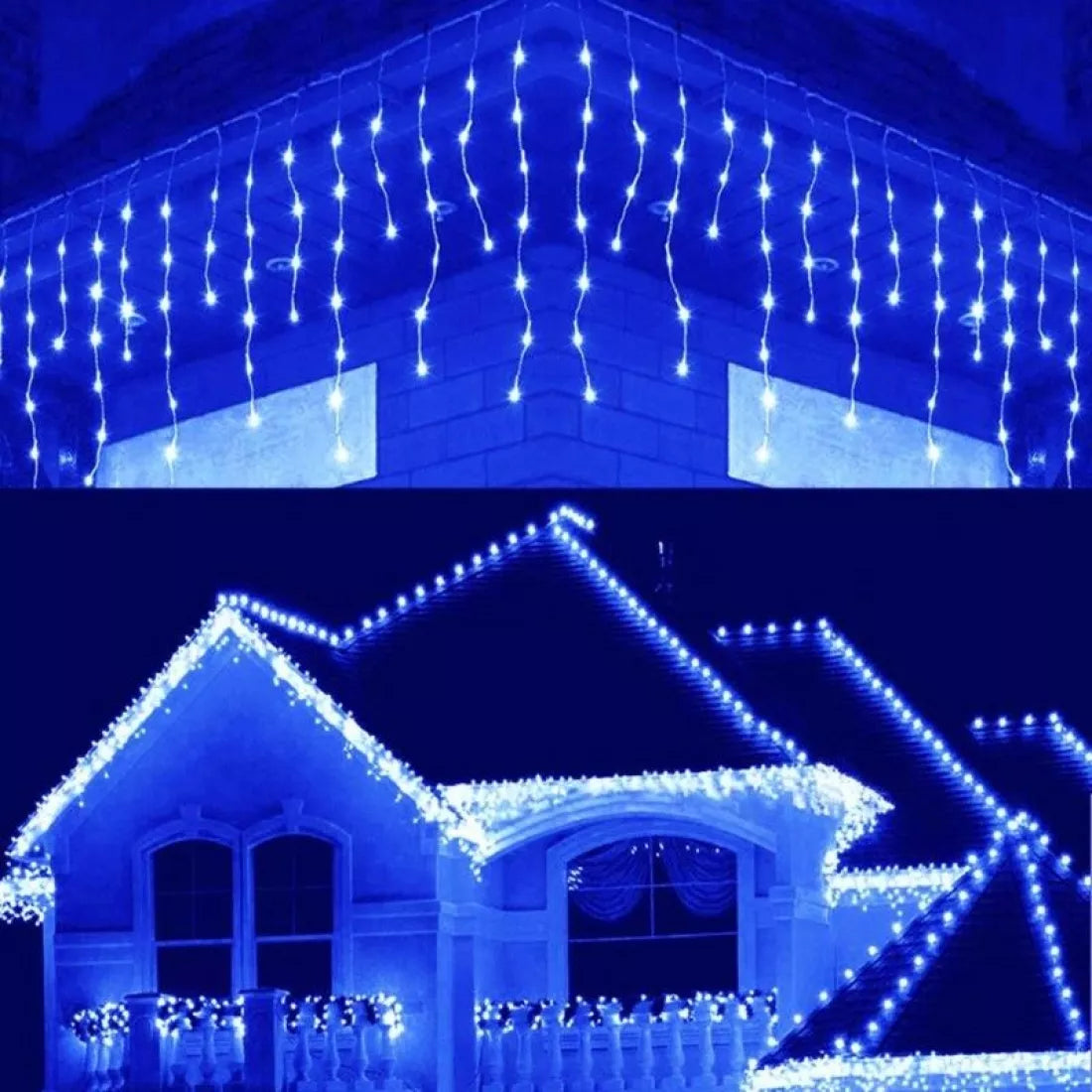 1+1 CADOU Instalatie franjuri 12m, 300 LED-uri, de exterior, interconectabile