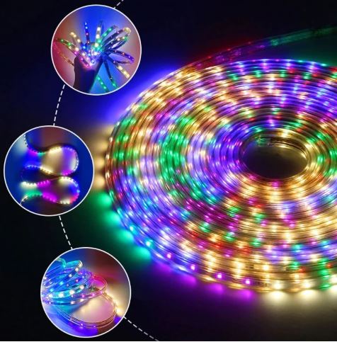 Furtun LED tip banda, SMD, exterior, flexibil, multicolor, 10 Metri