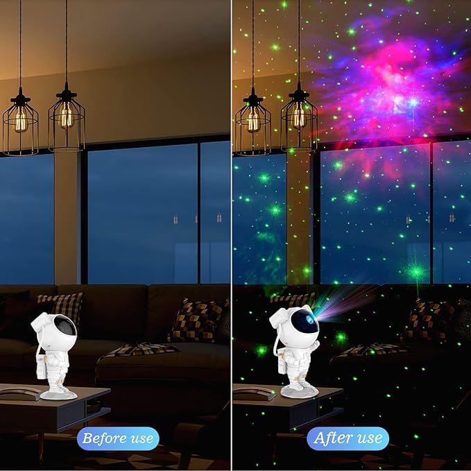 Lampa LED pentru copii cu proiector GALAXY Starry Sky astronaut