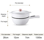 Tigaie electrica 26cm, inteligenta, multifunctionala 3L + Dispenser detergent vase cu suport pentru burete CADOU