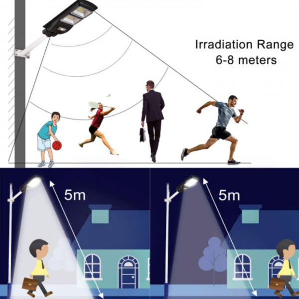 Lampa solara stradala LED, Jortan 120W, suport, telecomanda