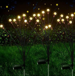 Set 2 x Lampa solara LED Alb Cald, 6 bulbi, decoratiune gradina