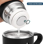 Set 4 piese: Termos 500 ml + 3 cesti, otel inoxidabil, Negru