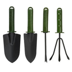 Set 4 unelte pentru gradinarit cu maner verde + manusi de lucru CADOU