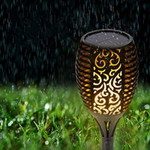 Pachet 3+1 CADOU Lampa solara tip torta cu efect flacara, 51 cm