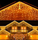 1+1 CADOU Instalatie franjuri 12m, 300 LED-uri, de exterior, interconectabile