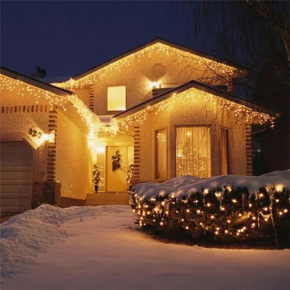 1+1 CADOU Instalatie franjuri 12m, 300 LED-uri, de exterior, interconectabile