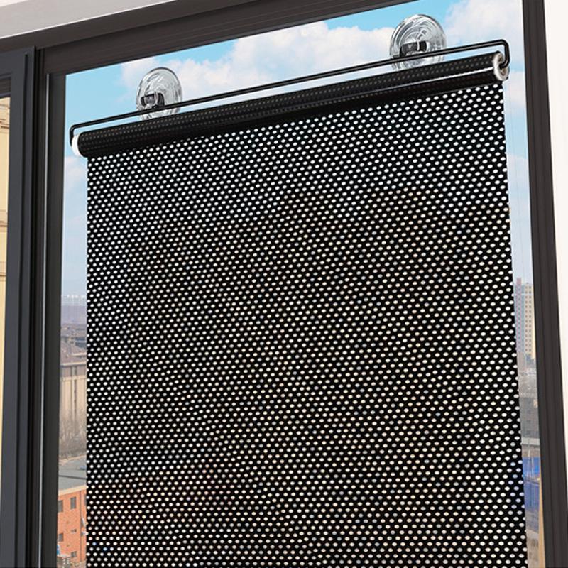 Set 2 x Jaluzea cu ventuze, retractabila, semi-opac