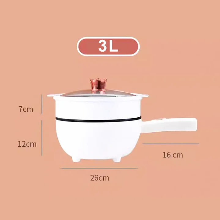 Tigaie electrica 26cm, inteligenta, multifunctionala 3L + Dispenser detergent vase cu suport pentru burete CADOU