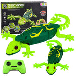Gekon RC cu telecomandă, urcă pe pereți și se rotește la 360°, verde