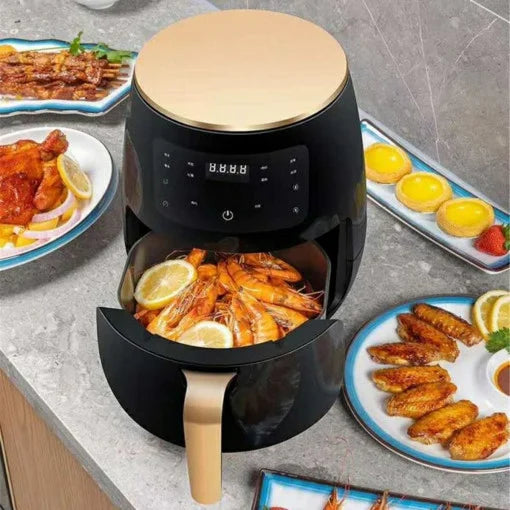 Friteuza fara Ulei cu aer cald, Functie de Coacere, 6L, LCD + CADOU 100 Buc. hartii de copt