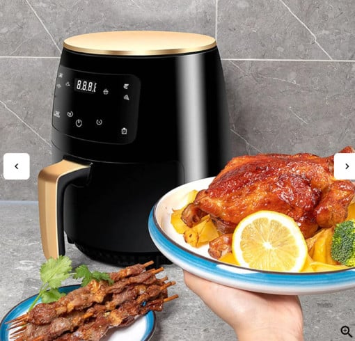 Friteuza fara Ulei cu aer cald, Functie de Coacere, 6L, LCD + CADOU 100 Buc. hartii de copt