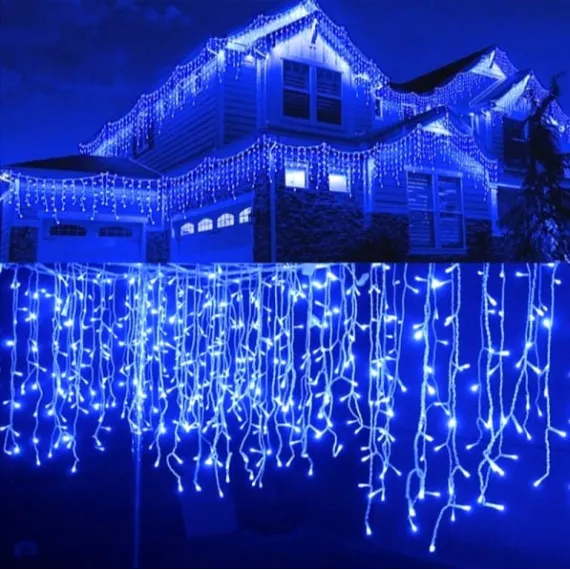 1+1 CADOU Instalatie franjuri 12m, 300 LED-uri, de exterior, interconectabile