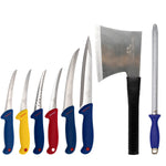 Set Profesional De Măcelărie, 8 Piese Premium + Aparat Ascuțit Cuțite CADOU
