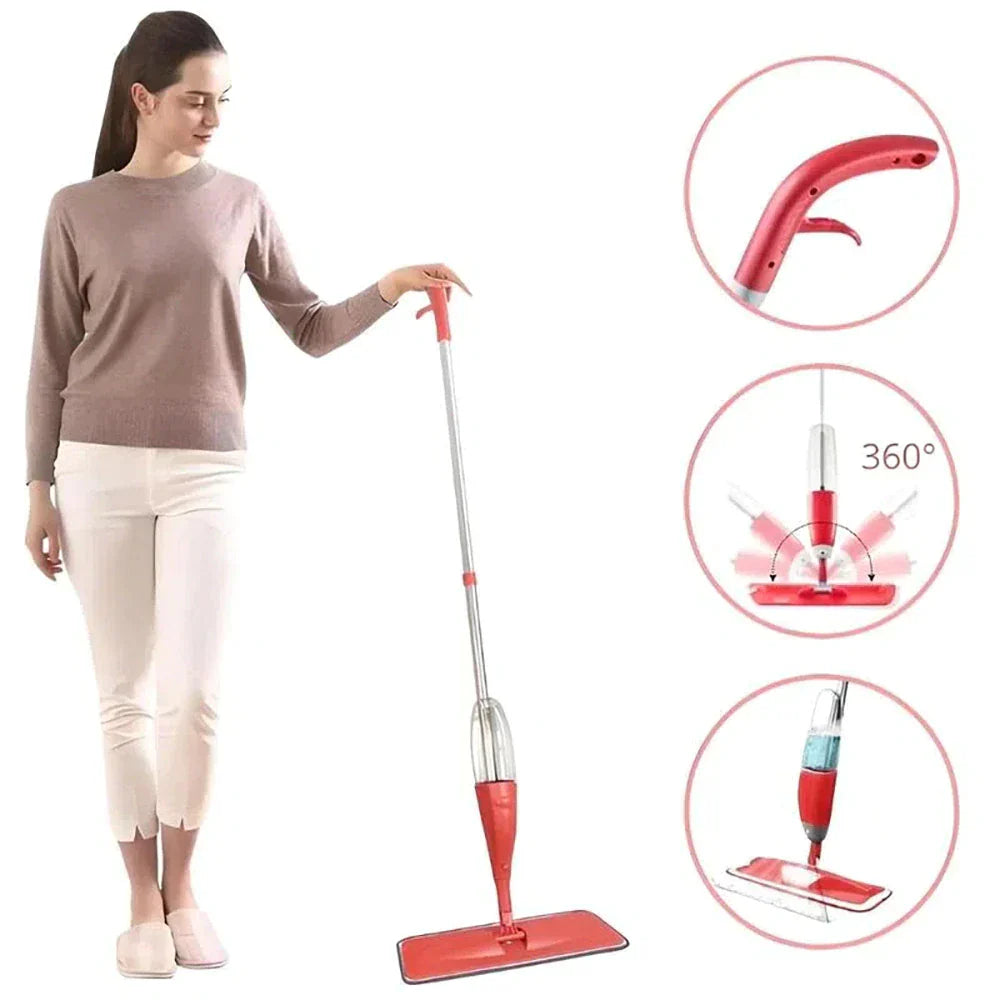 Mop cu rezervor incorporat, cu laveta absorbanta si microfibra