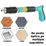 Set Profesional Pistol Manual Fixare Perete + 50 Cuie & Accesorii