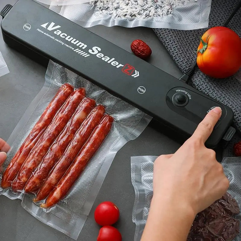 Aparat de sigilat si vidat Vacuum Sealer S, 90W, 5 pungi incluse + Set 4 suporti anti-zgomot și anti vibratii pentru mașina de spălat