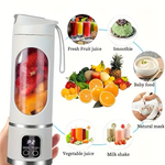Storcator de fructe portabil, 450ml, 18000 rpm, design cu maner din silicon