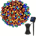 Instalatie cu incarcare solara, 500 LED, 50 metri, Multicolor, 12-14 ore de functionare
