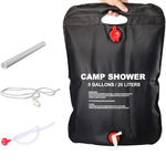 Dus solar pentru camping, PVC, reglabil, capacitate 20 litri + Lanterna tip felinar solar cu functie incarcare telefon CADOU