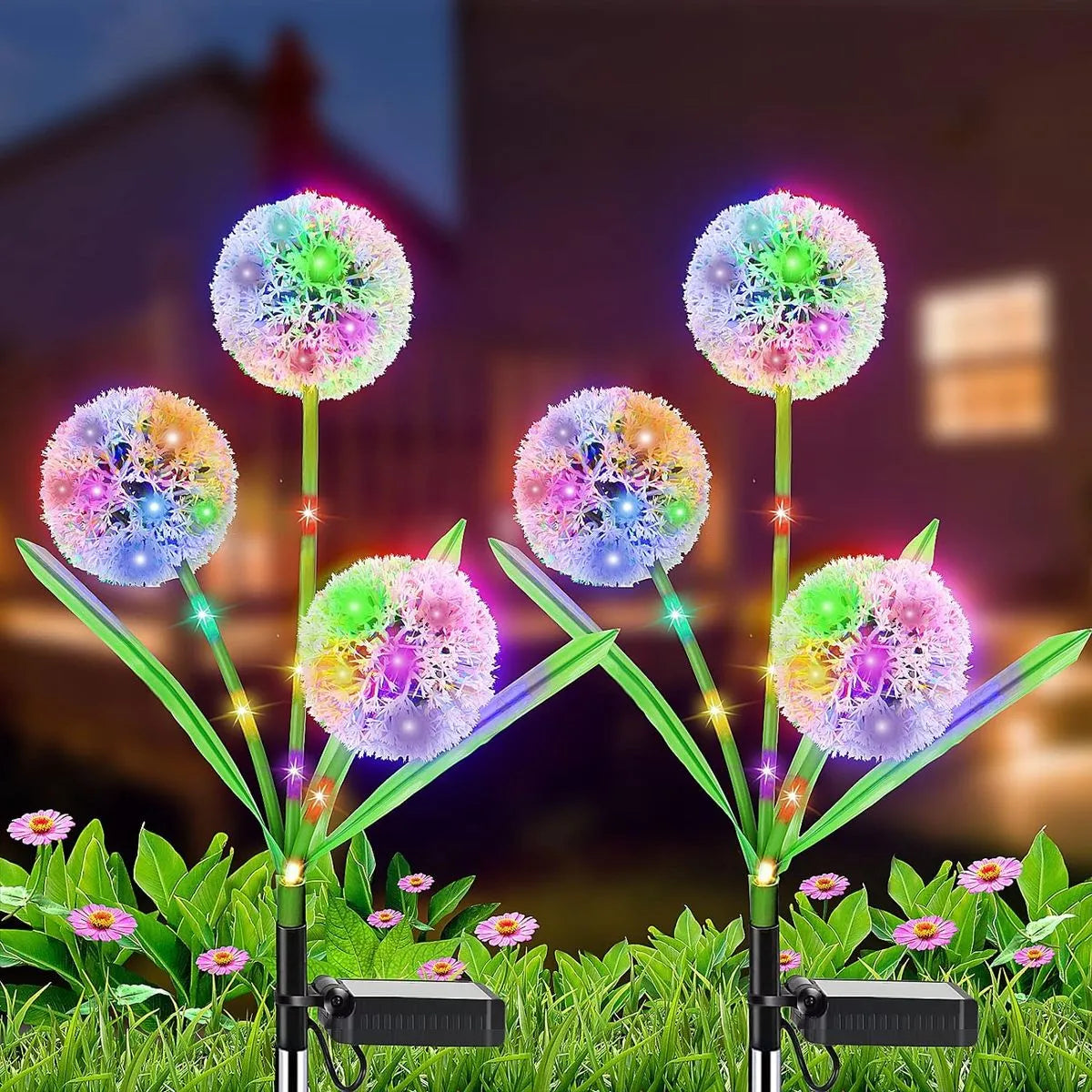 1+1 CADOU Lampa solara decorativa, 36 LED, multicolor, IP65, pentru gradina, alee, curte