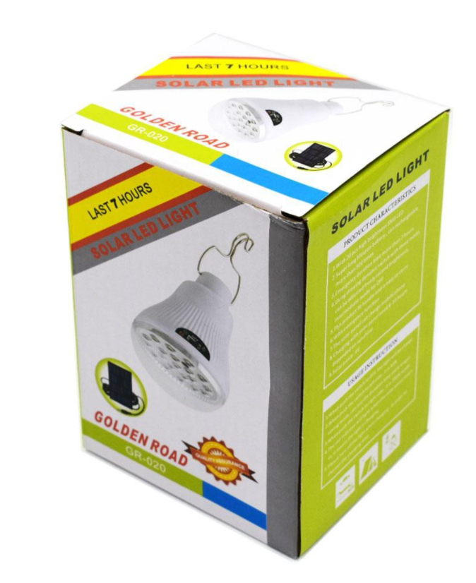 Bec cu leduri, portabil si mini panou solar inclus pentru incarcare, Baterie reincarcabila, 5W