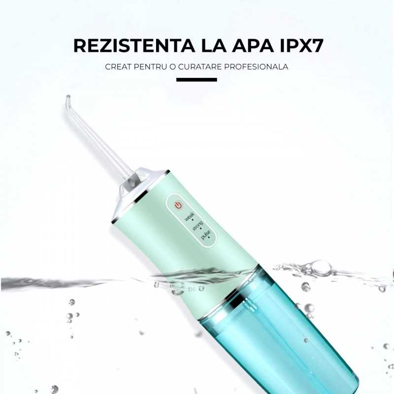 Irigator oral pentru dus bucal cu 4 capete de curatare, rezervor 220 ml