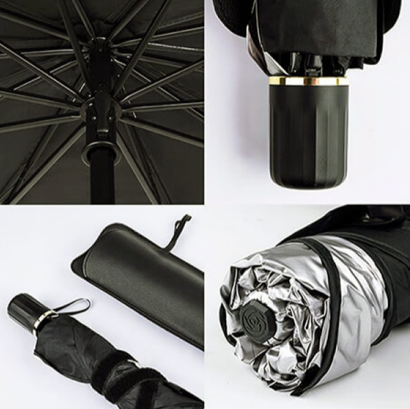 Pachet Parasolar pliabil tip umbrela pentru parbrizul masinii + Placuta numar telefon parcare, pentru parbriz CADOU