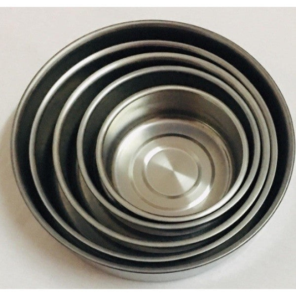 Set 5 caserole din inox prevazute cu capace din plastic transparent