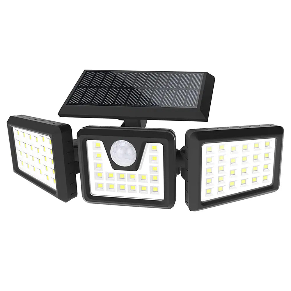 Lampa solara cu 3 panouri rotative, detectie miscare, acumulator incorporat