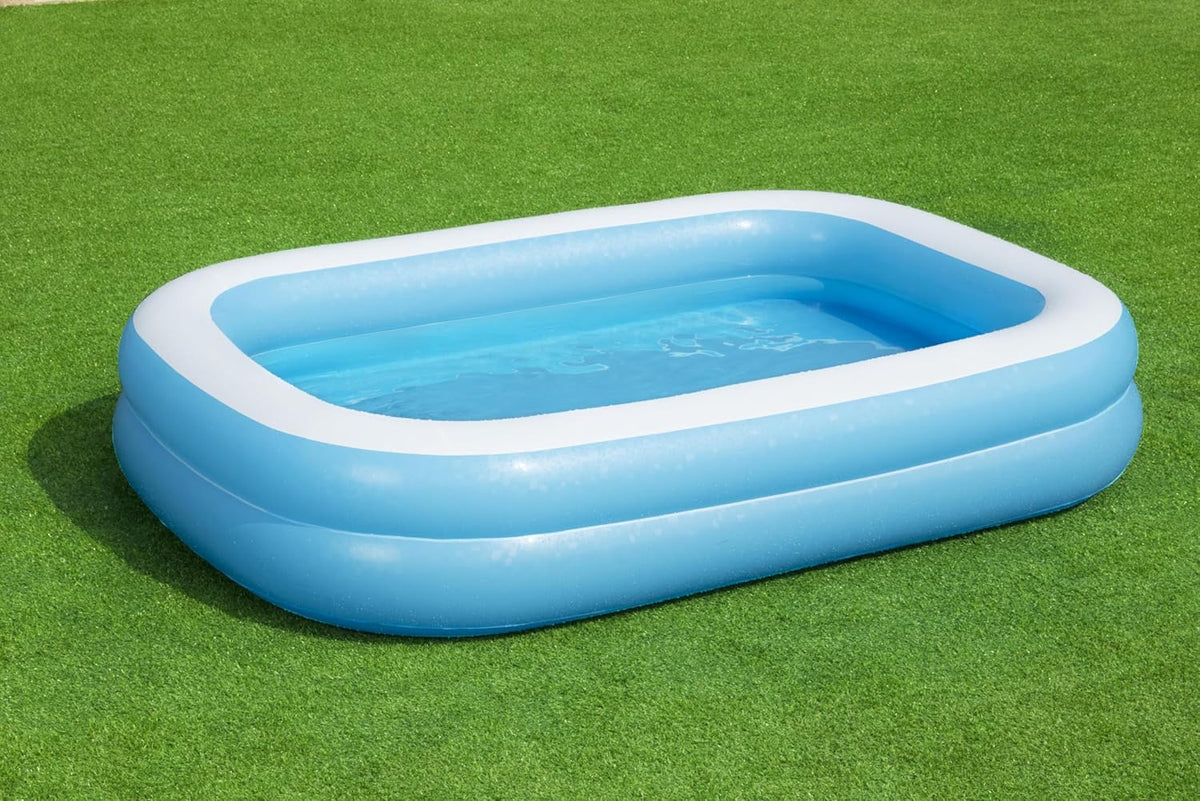 Pachet promotional Piscina Gonflabila cu 2 inele + Hamac din bumbac, dimensiuni 200 x 80 cm + Pompa electrica CADOU