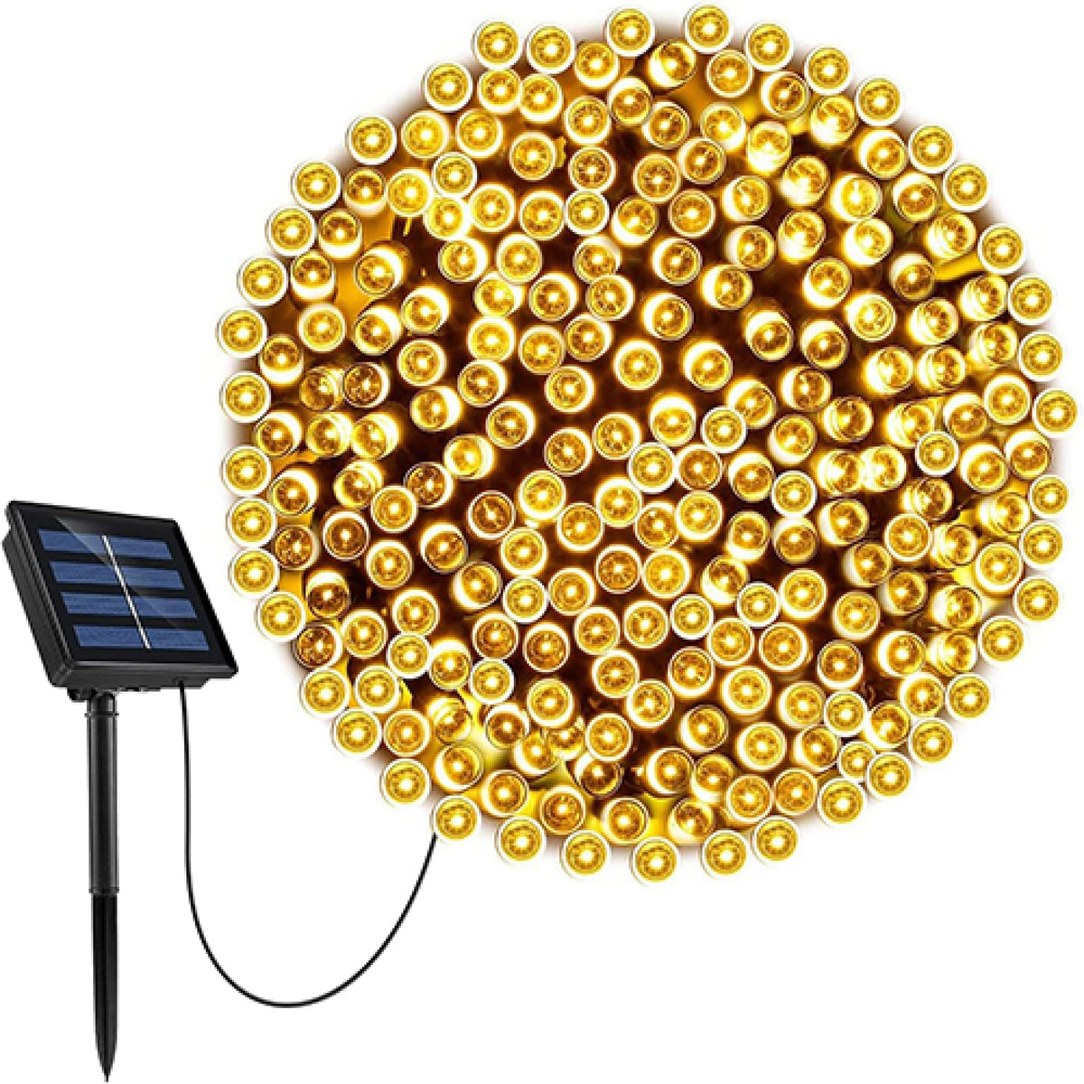 Instalatie Craciun 10m cu flash, 200 LED-uri, de exterior, tip franjuri, turturi ,fir alb, interconectabila + Instalatie solara 10 metri, 100 LED CADOU