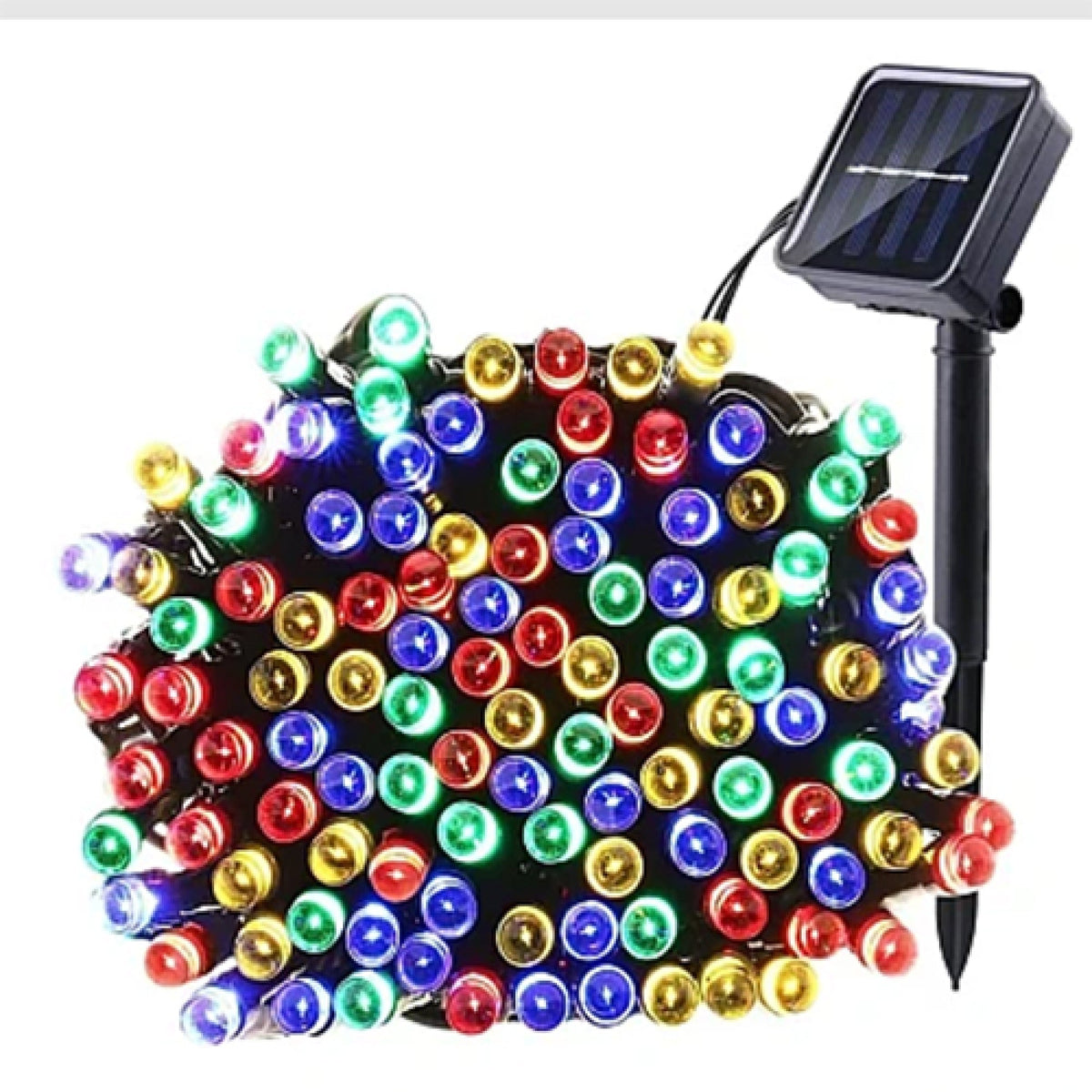 Instalatie Craciun 10m cu flash, 200 LED-uri, de exterior, tip franjuri, turturi ,fir alb, interconectabila + Instalatie solara 10 metri, 100 LED CADOU