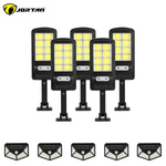 Set 5 lampi solare Jortan, 8 celule, 160 LED-uri COB, Telecomanda + 5 Lampi solare cu 100 LED, senzor de miscare CADOU