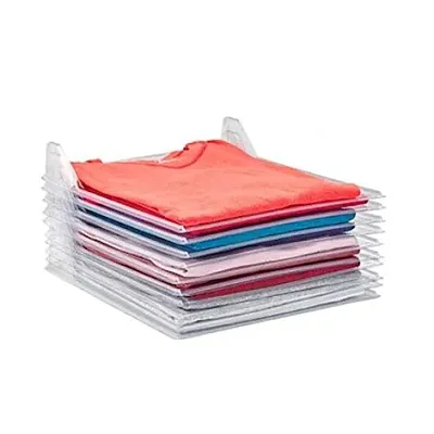 Organizator 10 tricouri / camasi EZTAX Slim din plastic Transparent