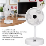 Ventilator portabil de masa cu incarcare prin USB cu 3 Trepte de viteza Alb