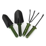 Set 4 unelte pentru gradinarit cu maner verde + manusi de lucru CADOU
