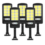Set 5 lampi solare Jortan, 8 celule, 160 LED-uri COB, Telecomanda + 5 Lampi solare cu 100 LED, senzor de miscare CADOU