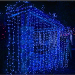 Instalatie 3 x 2.8 M, ploaie de lumini, 8 jocuri, 400 LED, Albastru