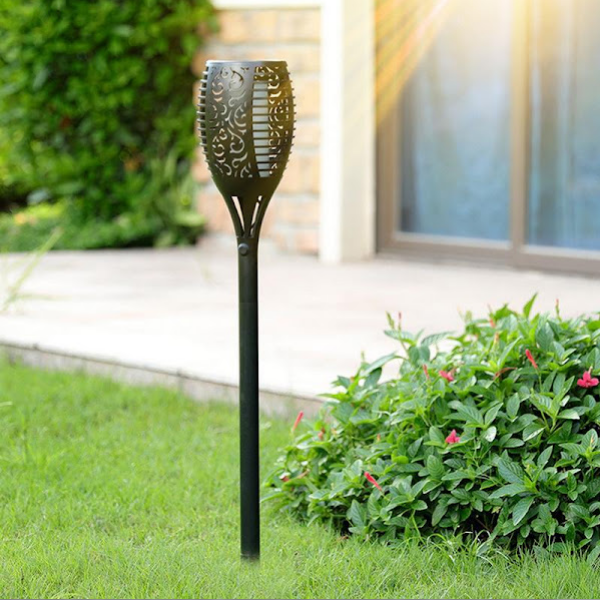 Pachet 3+1 CADOU Lampa solara tip torta cu efect flacara, 51 cm