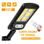 Set 2 X Proiector solar 6 celule, 30W, 120 LED, cu senzor de miscare + Lanterna multifuntionala Swat CADOU