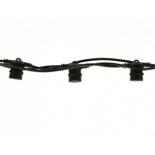 Ghirlanda Luminoasa 5M cu 10 Becuri LED, E27, 1W, Interconectabile,Cablu cu Pendul Negru, Lumina Calda,de Exterior