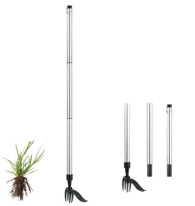 Instrument pentru extragere buruieni, Aluminiu/Otel, 100 cm, Argintiu